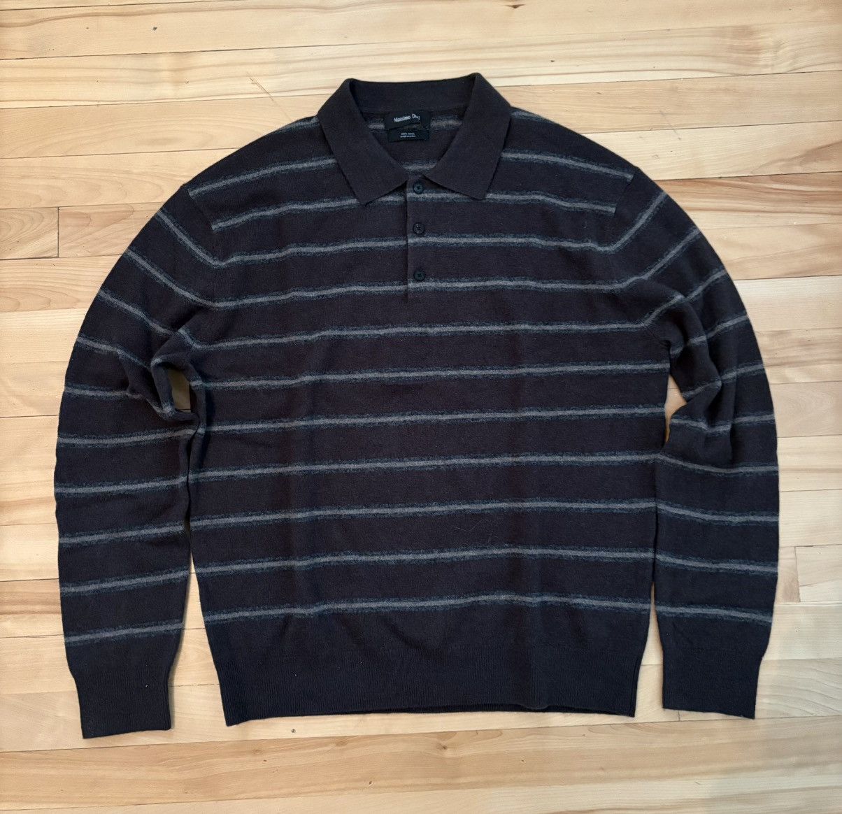 Massimo Dutti Massimo Dutti Striped Knit Polo Sweater Size US M / EU 48-50 / 2 - 1 Thumbnail