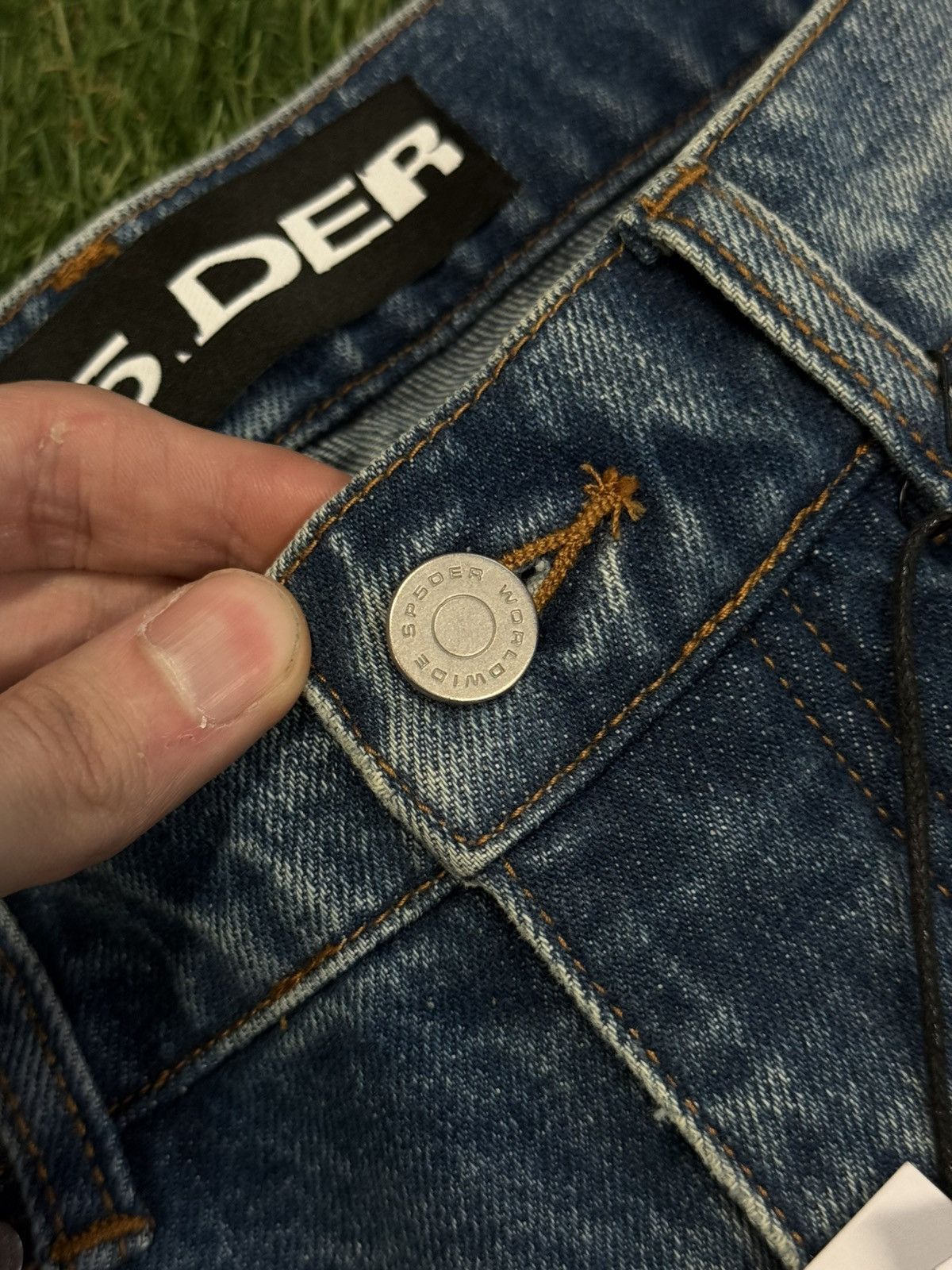 Sp5der Sp5der Worldwide Beluga Denim Jeans Size 32 (NEW) Size US 32 / EU 48 - 6 Thumbnail