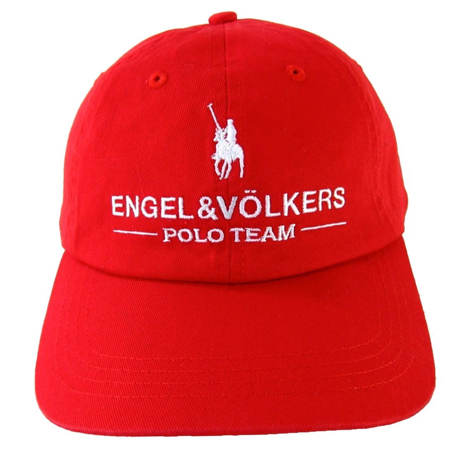 Vintage ENGEL & VOLKERS Red Baseball Cap Hat Leather Strap School Equestrian Polo Mens Size US M / EU 48-50 / 2 - 2 Thumbnail