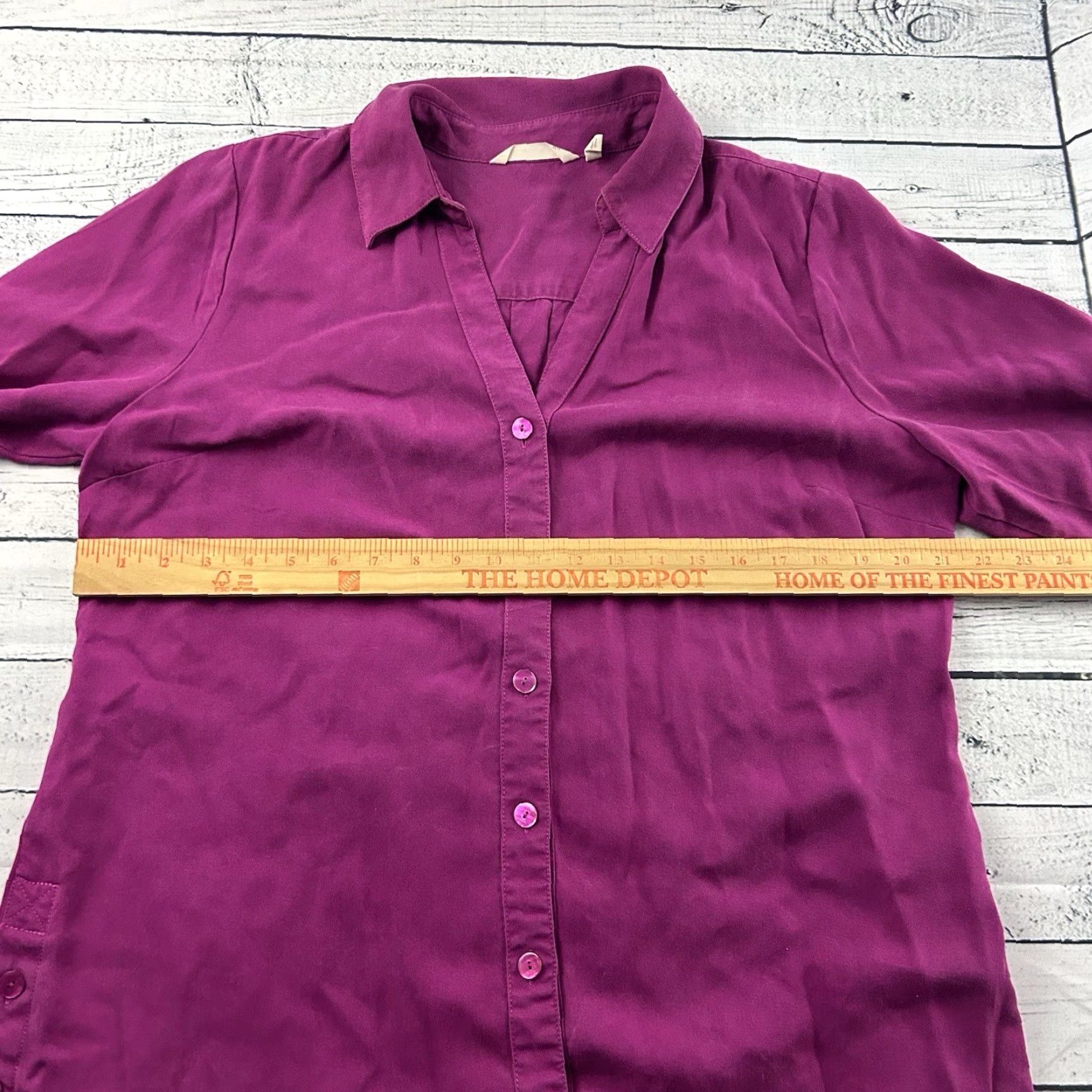 Soft Surroundings Soft Surroundings Shirt Women's Large Purple Long Sleeve Button-Up Tencel Size L / US 10 / IT 46 - 5 Thumbnail