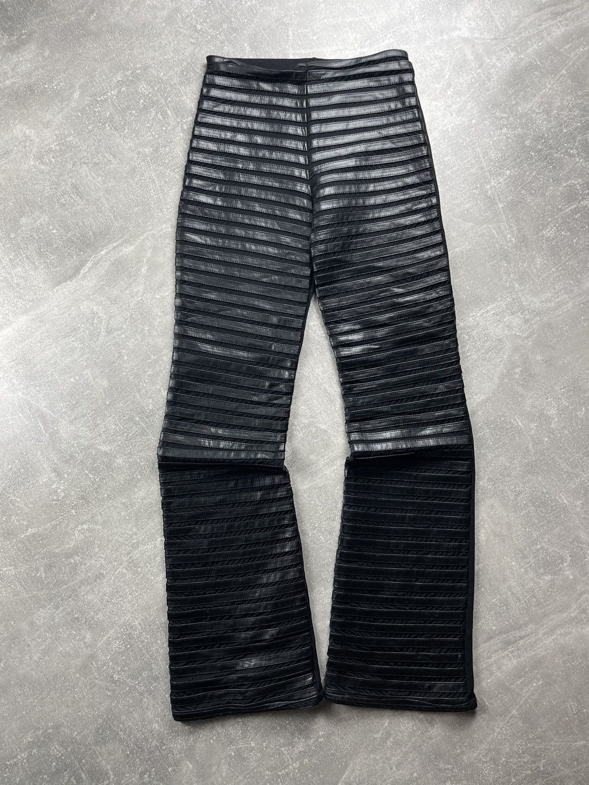 Other Sagite Paris Avant Garde Textured Ribbed Pants Black Size S Size 28" / US 6 / IT 42 - 2 Thumbnail