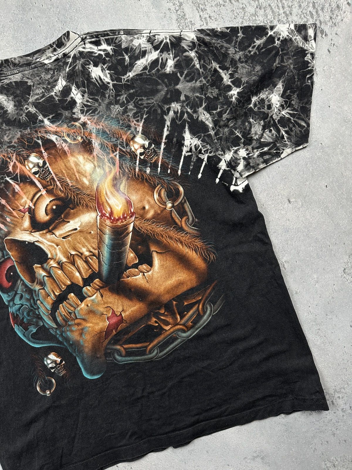 Affliction Survivors Smoking Skull All Over Studded Graphic Rock N Roll Size US XL / EU 56 / 4 - 11 Thumbnail