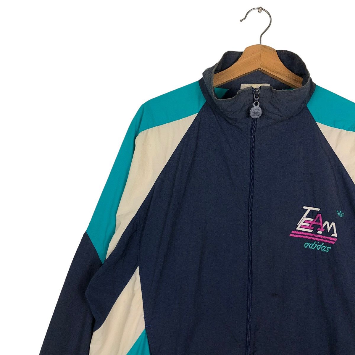 Adidas 🔥VINTAGE BOMBER JACKET LIGHT ADIDAS MULTI COLOUR BLOCK Size US L / EU 52-54 / 3 - 7 Thumbnail