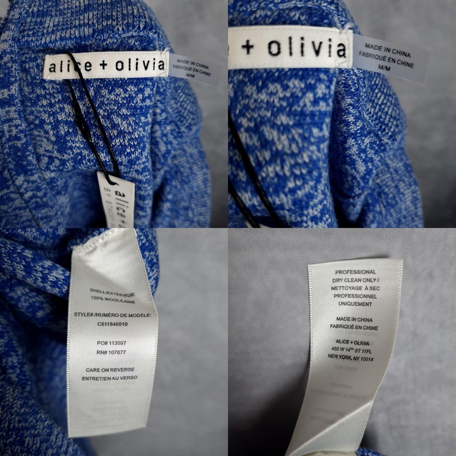 Alice + Olivia VINTAGE? No -> Alice + Olivia Skirt Womens Medium Blue Pencil Midi High Waist Wool Knit Bodycon Size 32" / US 10 / IT 46 - 10 Thumbnail