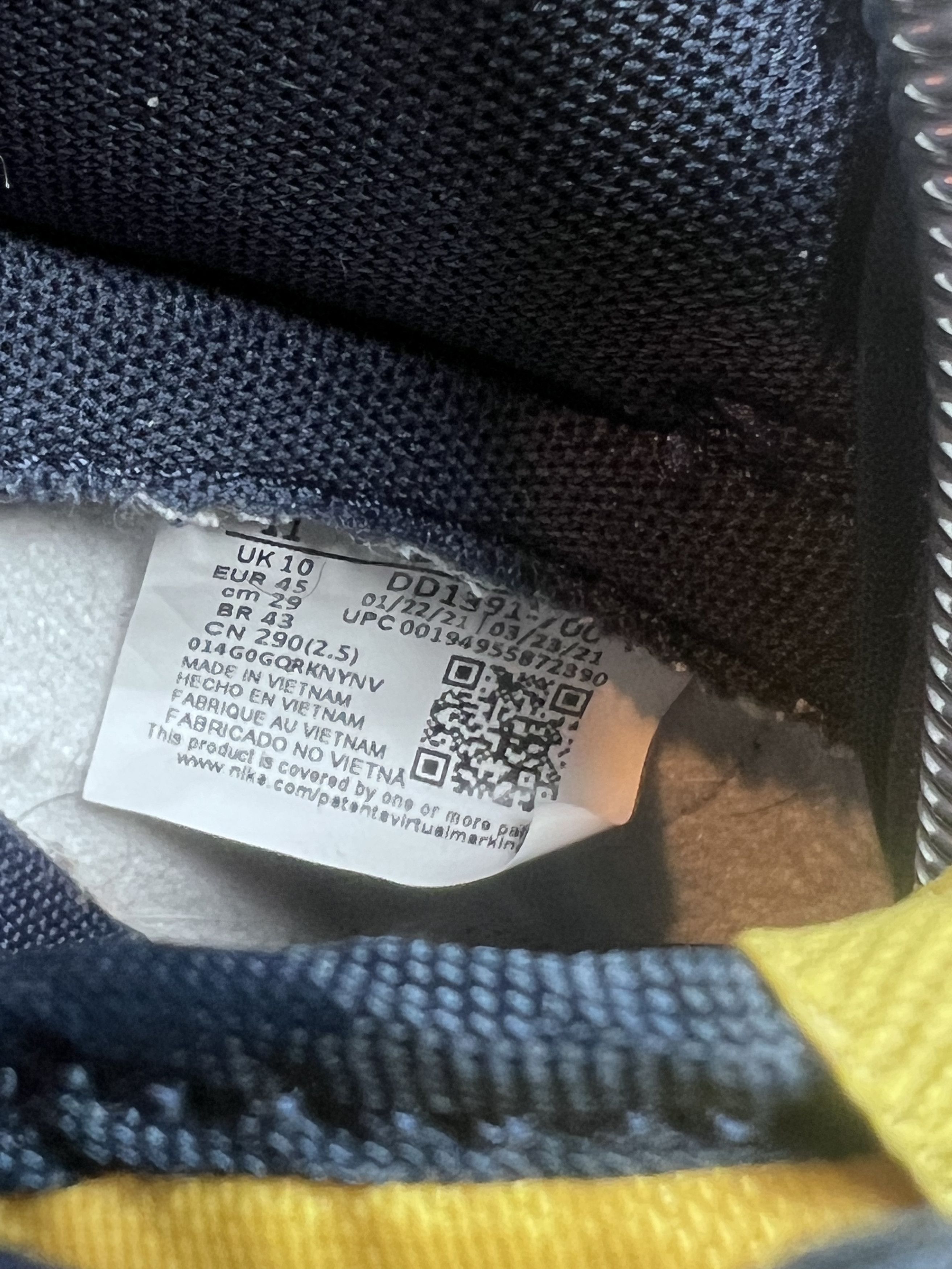 Nike Nike Dunk Low Michigan Varsity Maize Midnight DD1391-700 11 Size US 11 / EU 44 - 7 Thumbnail