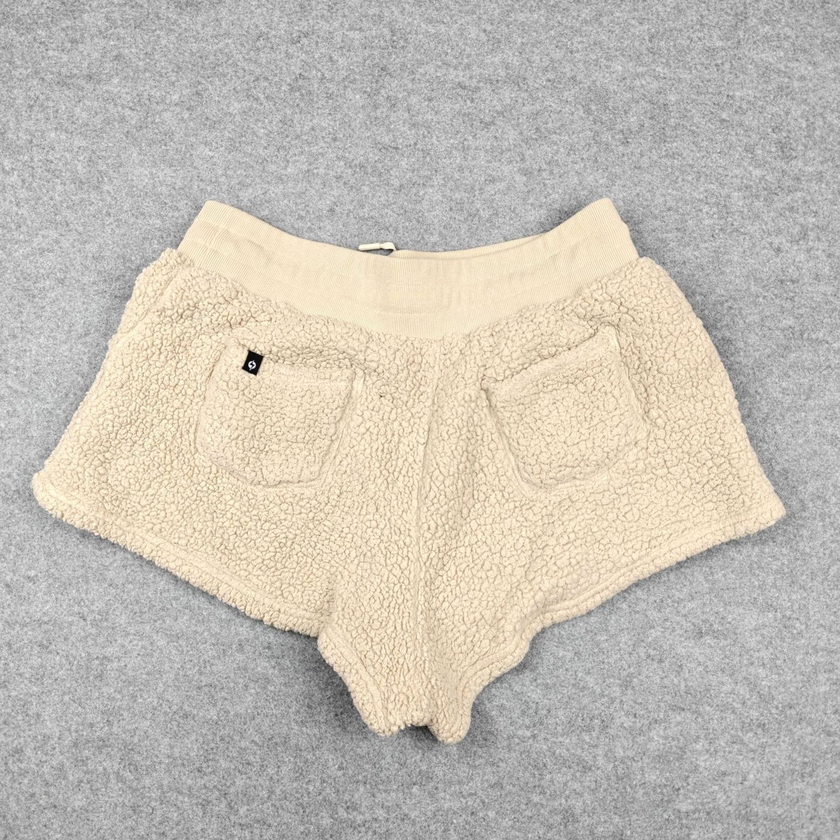 Vintage Popflex Womens XL Beige Sherpa Fleece Sweat Lounge Drawstring Pockets Size 40" / US 18 - 5 Thumbnail