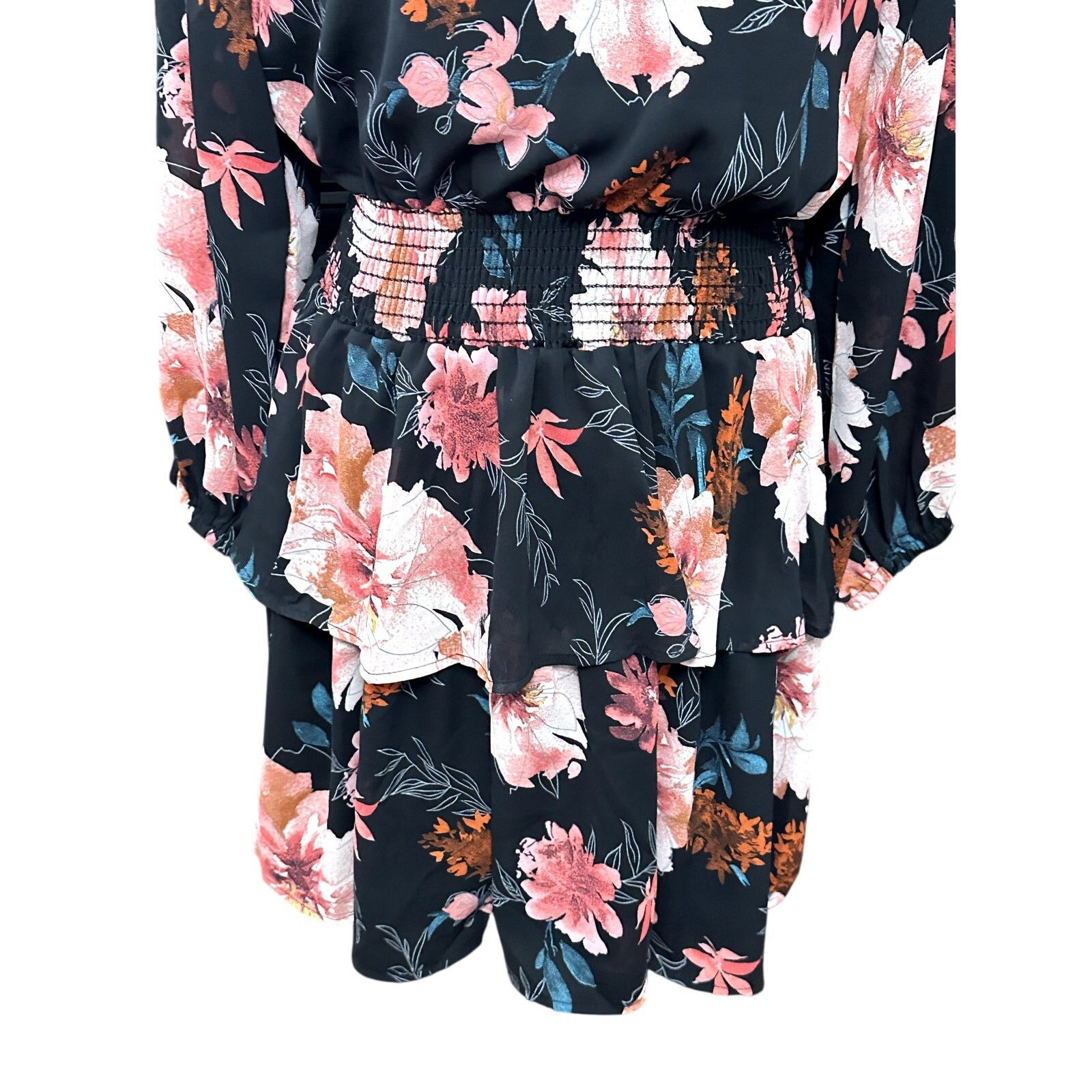 Other West K Mini Dress Floral Long Sleeve Mock Neck Multicolor S Size S / US 4 / IT 40 - 4 Thumbnail