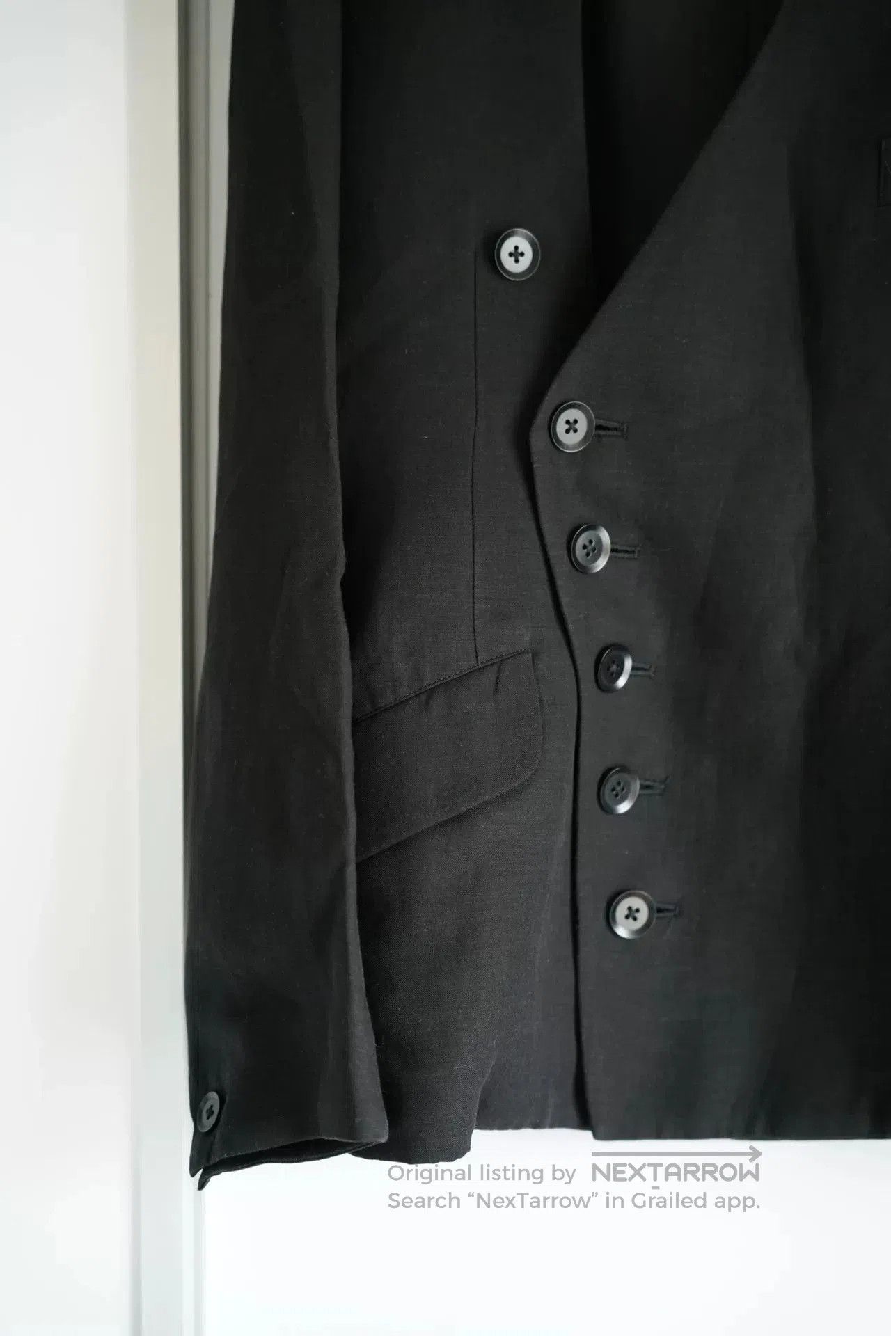 Yohji Yamamoto Yohji Yamamoto Black Uncollared Jacket. Size US M / EU 48-50 / 2 - 4 Thumbnail