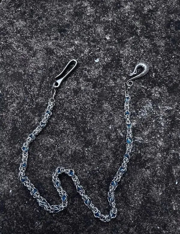VIBE Snake Bone Blue Stone Jeans Chain Accessories Size ONE SIZE - 4 Thumbnail