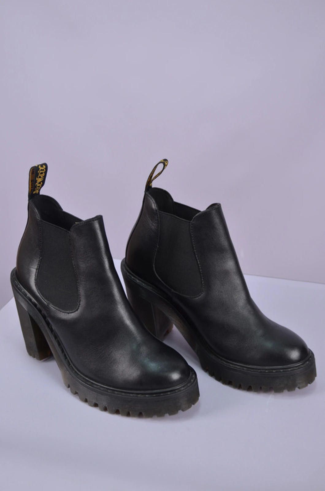 Dr Martens Hurston Leather Heeled Chelsea Ankle Boots Sz 37