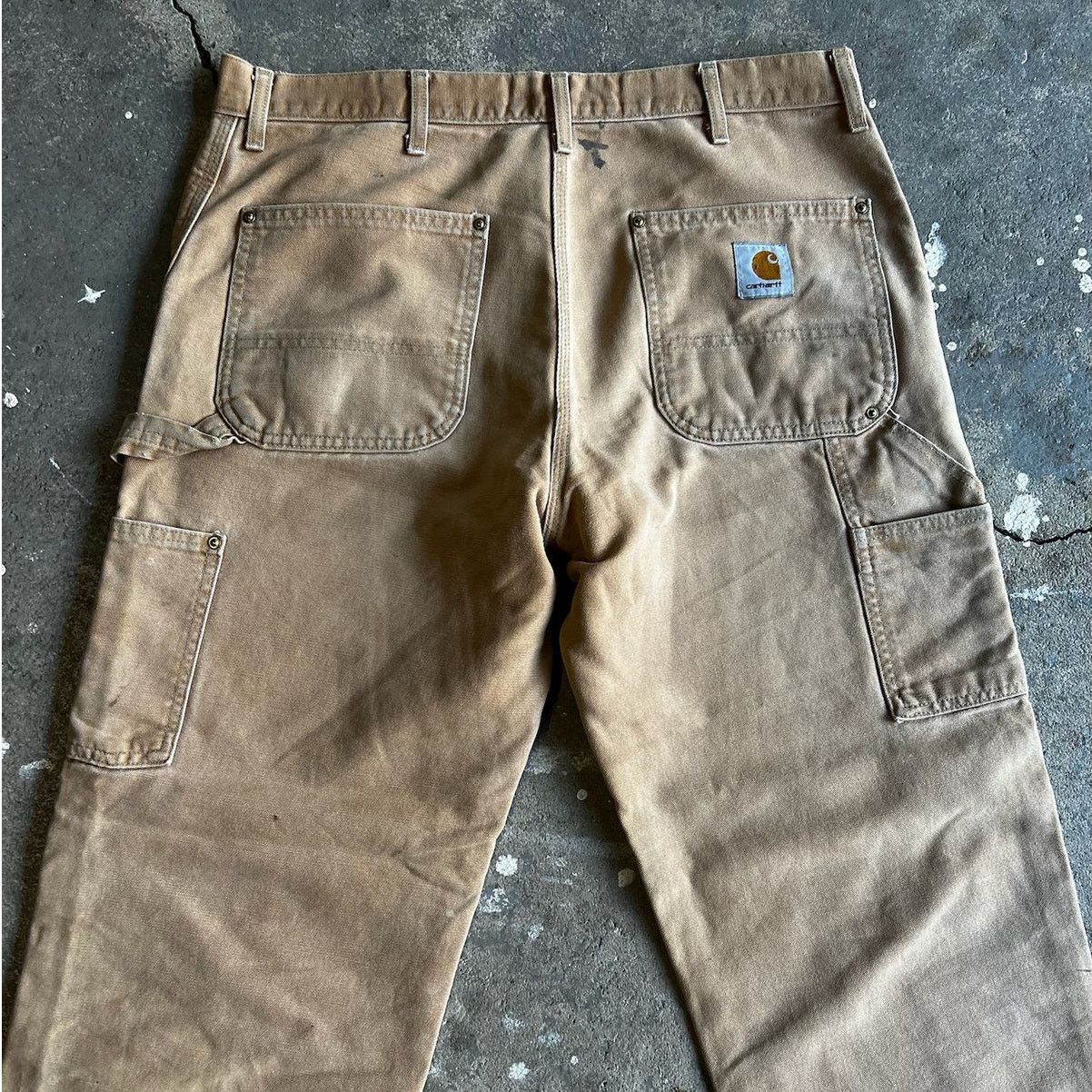 Carhartt × Vintage Carhartt faded brown double knee work wear carpenter pants Size US 35 - 5 Thumbnail