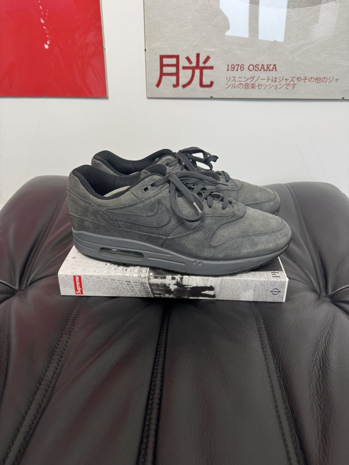 Nike Buty Nike Air Max 1 Premium Antracithe Low Washed Gray Kicks Size US 11 / EU 44 - 1 Thumbnail