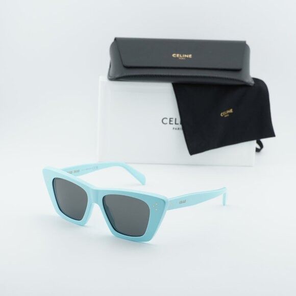 Celine CL40187I 84A Sunglasses Shiny Sky Blue Cat Eye Frame display picture 2