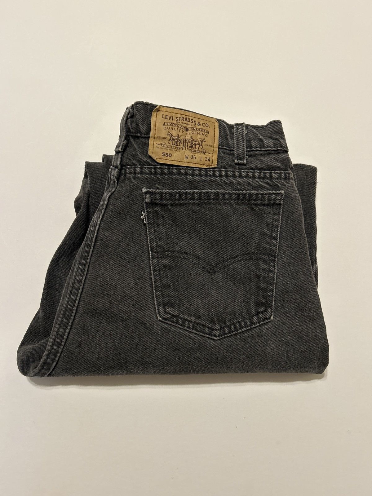 Vintage 90s Black Levi's 550 Black Tab Denim Jeans