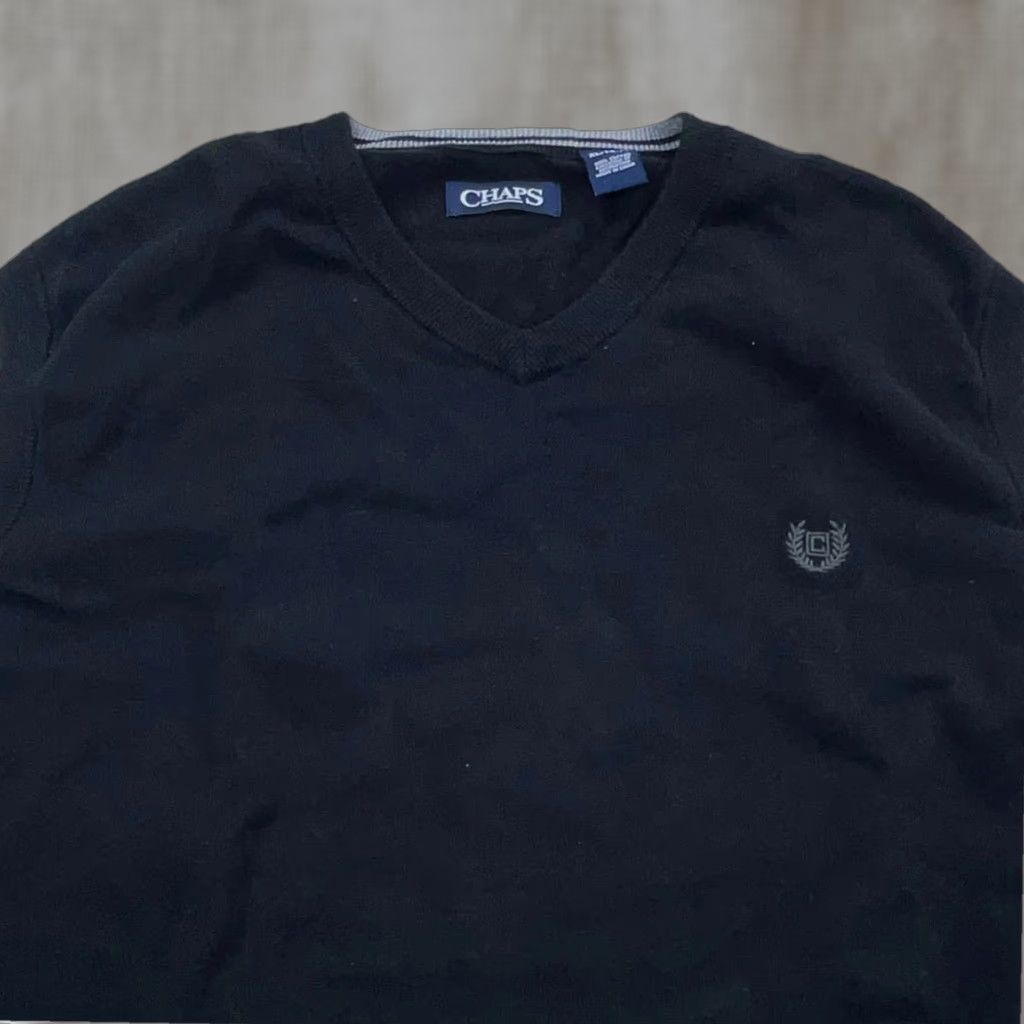 Chaps Chaps Vest Sweater Men XL Black Cotton Knit Casual Modern Logo Golf Tennis Adult Size US XL / EU 56 / 4 - 1 Thumbnail