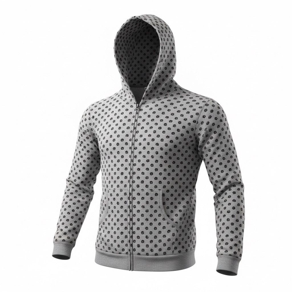 Issey Miyake 🇯🇵 NE-NET ISSEY MIYAKE FULL PRINT ZIPPER HOODIE SWEATER was Size L / US 10 / IT 46 - 1 Thumbnail