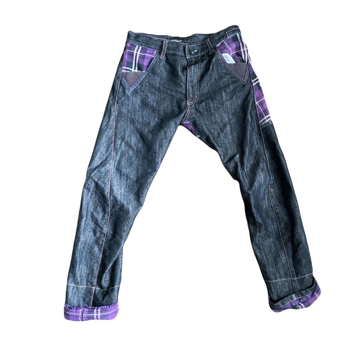 If Six Was Nine 2000s Japanese archive crazy check avantgarde jeans Size US 30 / EU 46 - 6 Thumbnail