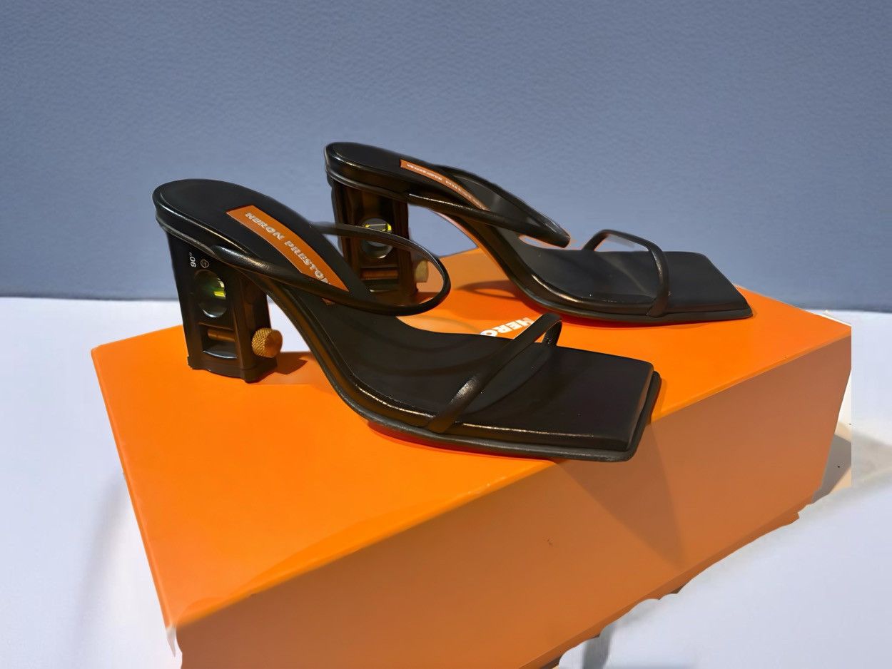 Heron Preston HERON PRESTON LEVEL-HEEL BLACK SANDALS SIZE 6.5 WOMEN 37 Size US 6.5 / IT 36.5 - 1 Thumbnail
