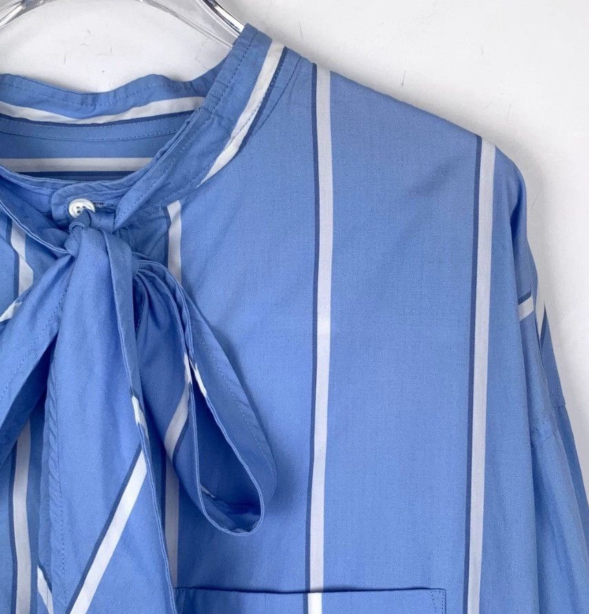 Balenciaga Balenciaga logo letter print blue cotton striped long slee Size XXS / US 00 / IT 34 - 3 Thumbnail