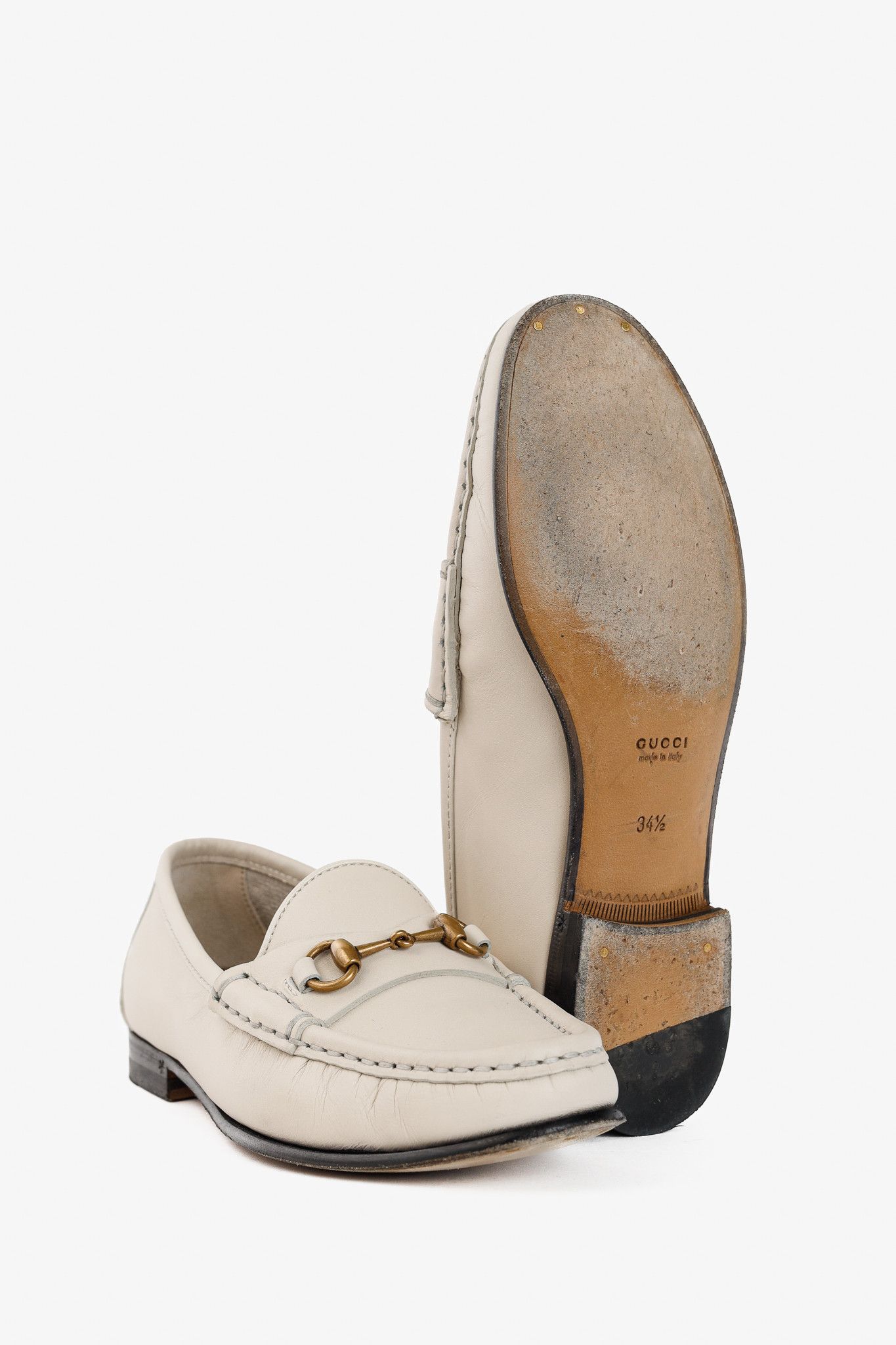Gucci Gucci Horsebit 1953 White Leather Loafers Size US 4 / IT 34 - 4 Thumbnail