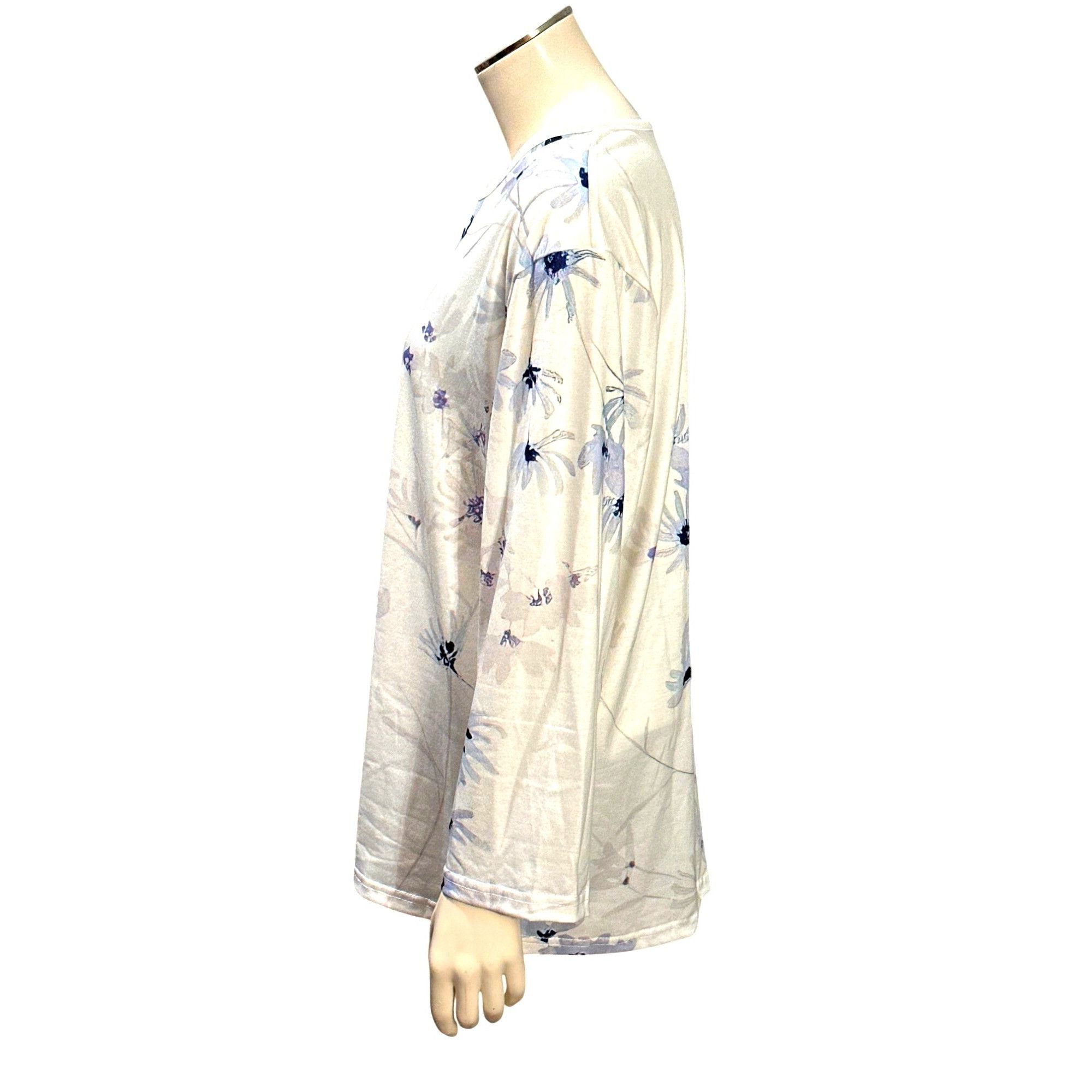 Other CCC Long Sleeve Floral Round Neck Cotton Blouse Elegant Desi Size L / US 10 / IT 46 - 3 Thumbnail