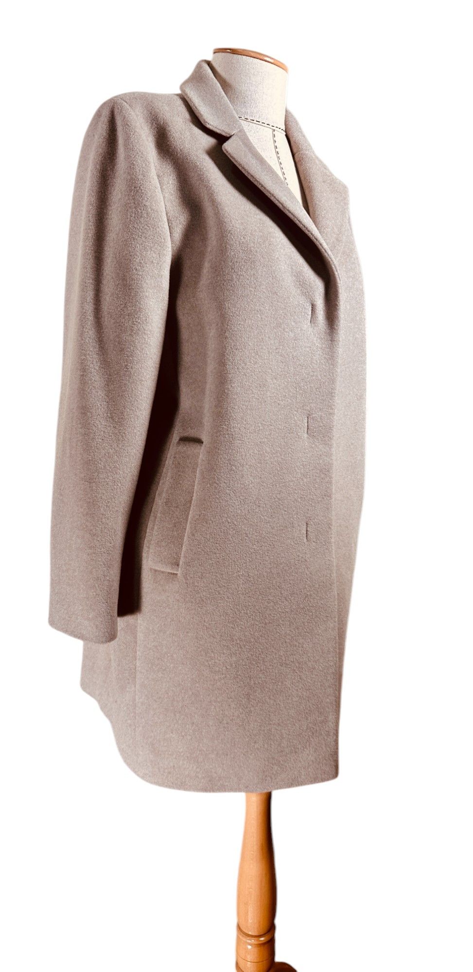 Cinzia Rocca Iconic Beige Coat Cashmere blend Size XL / US 12-14 / IT 48-50 - 3 Thumbnail