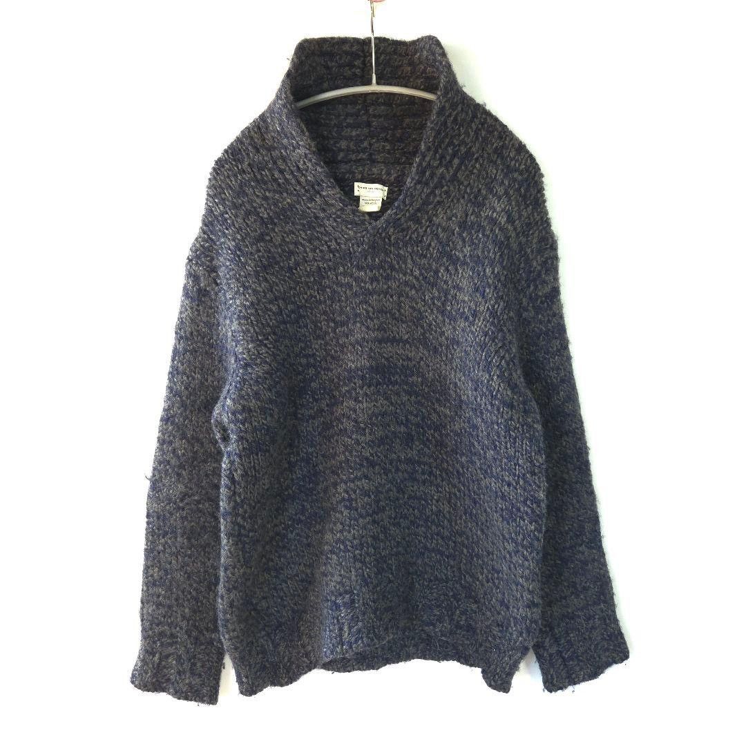 Dries Van Noten DRIES VAN NOTEN 1998 Fall/Winter Wool V-Neck Knit Sweater Size US L / EU 52-54 / 3 - 1 Thumbnail