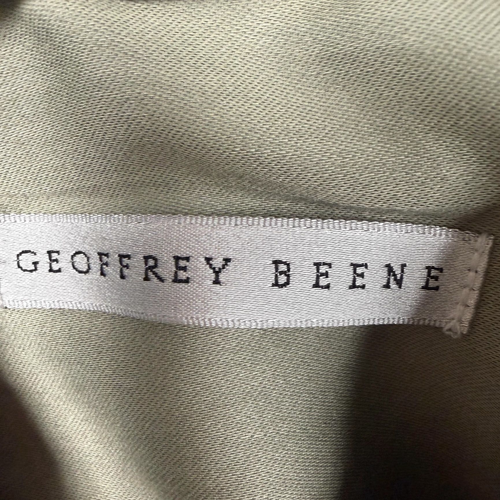 Geoffrey Beene Geoffrey Beene Dress Shirt 2XL Green Wrinkle Free Sateen Cotton Polyester Business Mens Shirt Size 48R - 7 Thumbnail