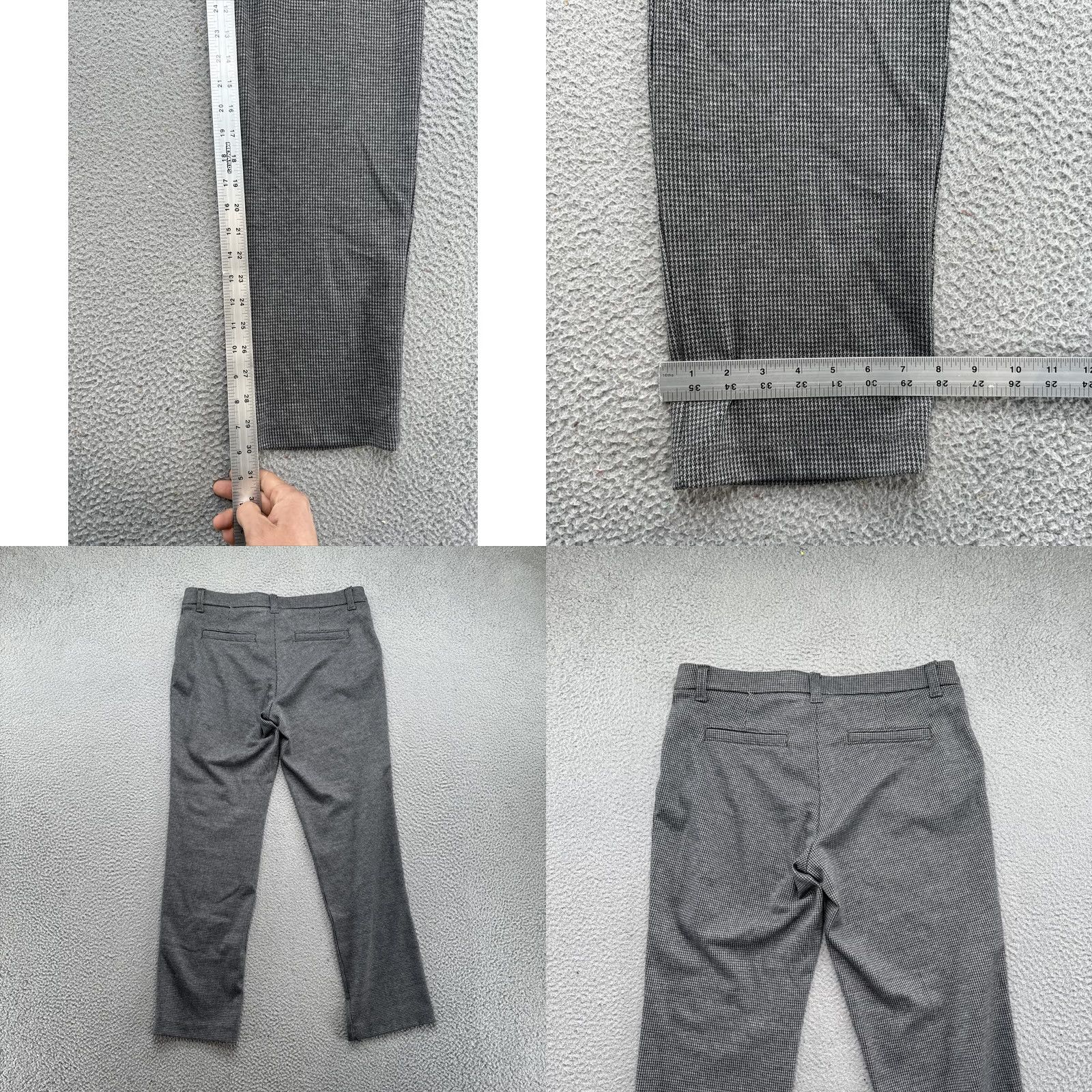 Lee Lee Woman's Pants Gray Houndstooth Mid Rise Regular Fit Straight Leg Size 14M Size 36" / US 14 / IT 50 - 8 Thumbnail