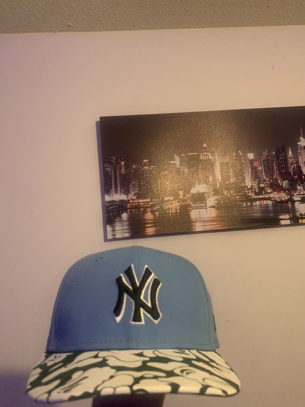 image of Bape Fitted Hat in Blue, Men's