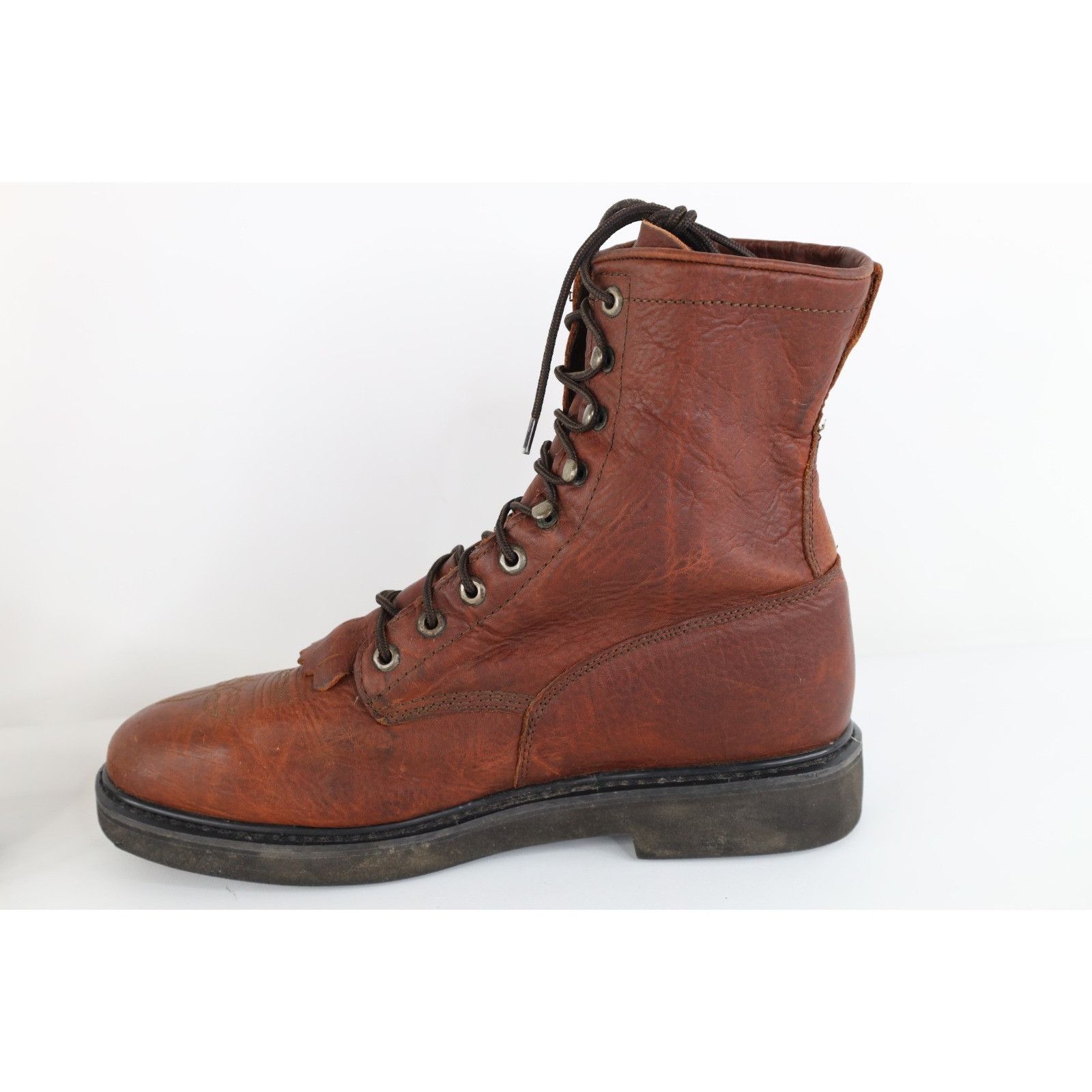 Vintage Vintage 90s Streetwear Tribal Fringed Leather Logger Boots Size US 10 / EU 43 - 7 Thumbnail