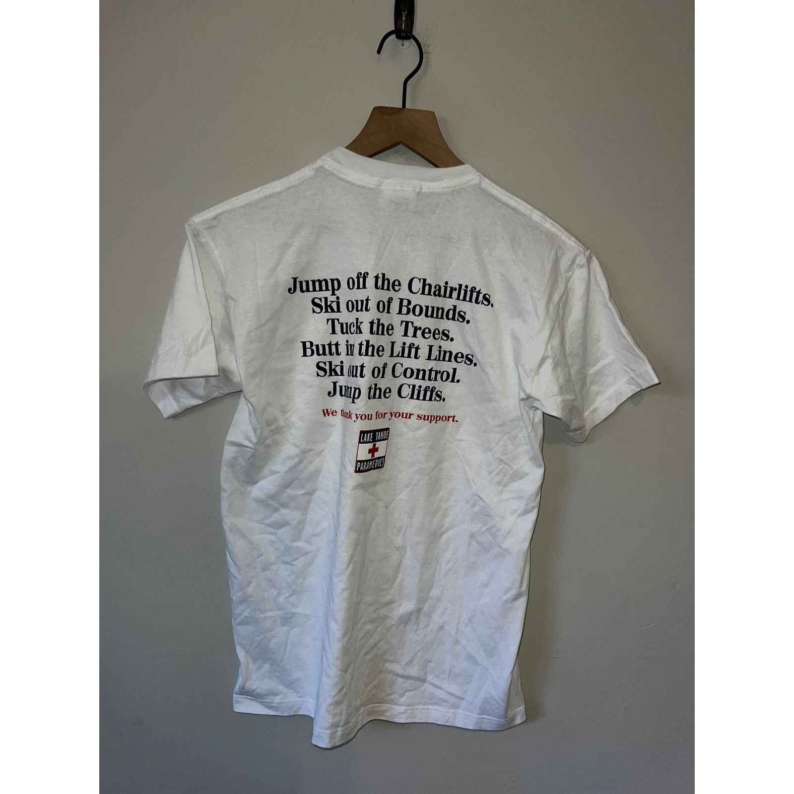 Jerzees 90s Vintage Lake Tahoe Paramedics Joke Shirt Tee VTG 1990s S Size US S / EU 44-46 / 1 - 5 Thumbnail