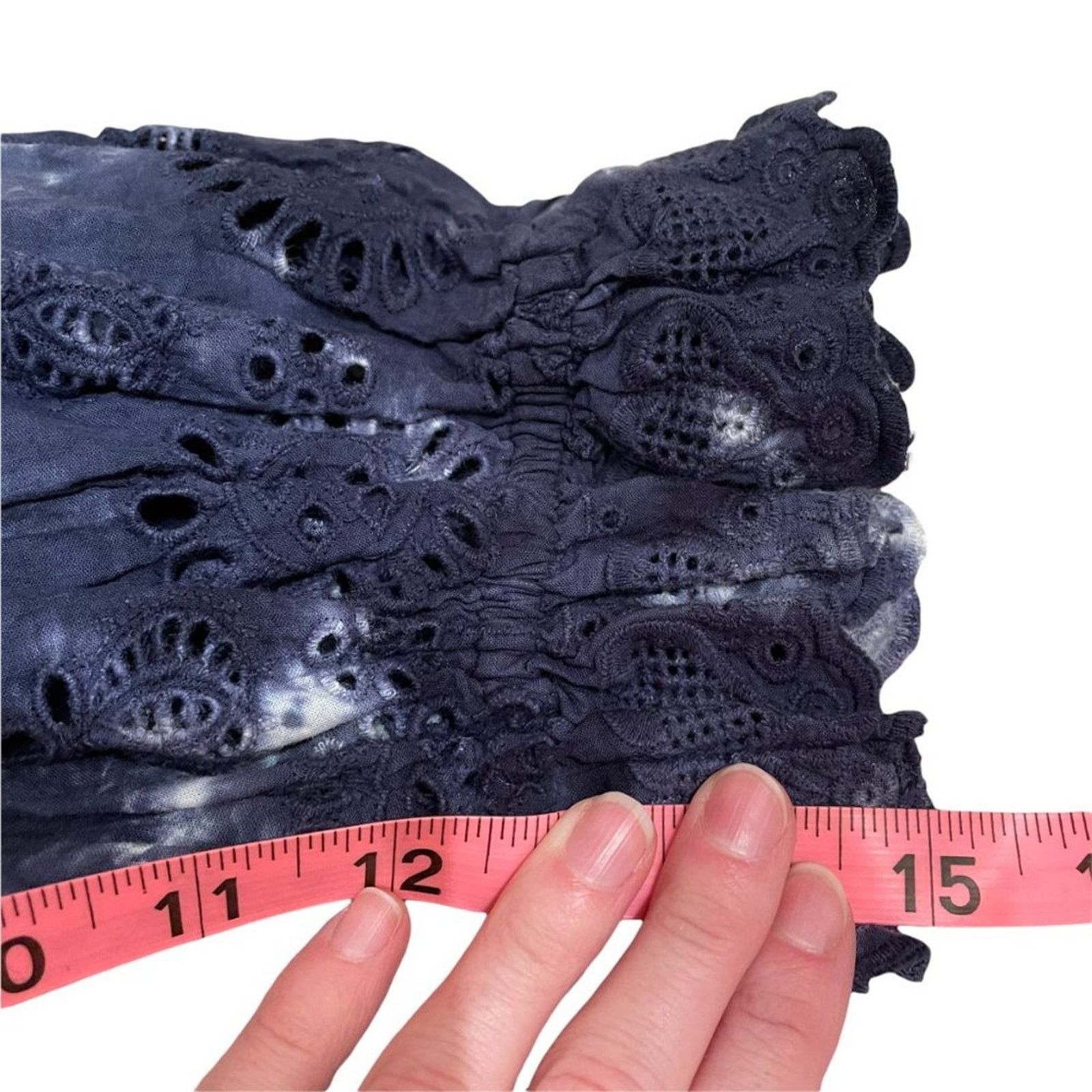 LoveShackFancy NEW LoveShackFancy Elspeth Dress in Midnight Hand Dye Blue Size L / US 10 / IT 46 - 13 Thumbnail