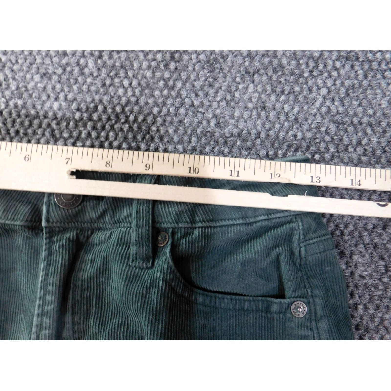 American Eagle Outfitters American Eagle Jeans Womens size 0 Mom Straight Green Corduroy Retro Nickel Zipper Pockets Size 26" / US 2 / IT 38 - 4 Thumbnail