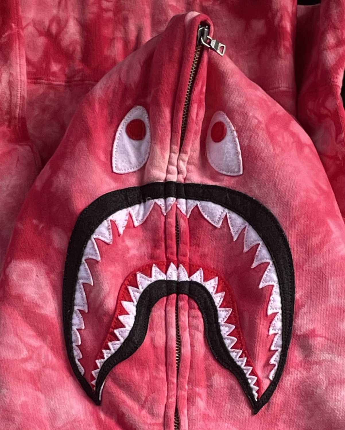 Bape Bape Tie Dye Shark Full Zip Wide Hoodie Red Size US XXL / EU 58 / 5 - 6 Thumbnail