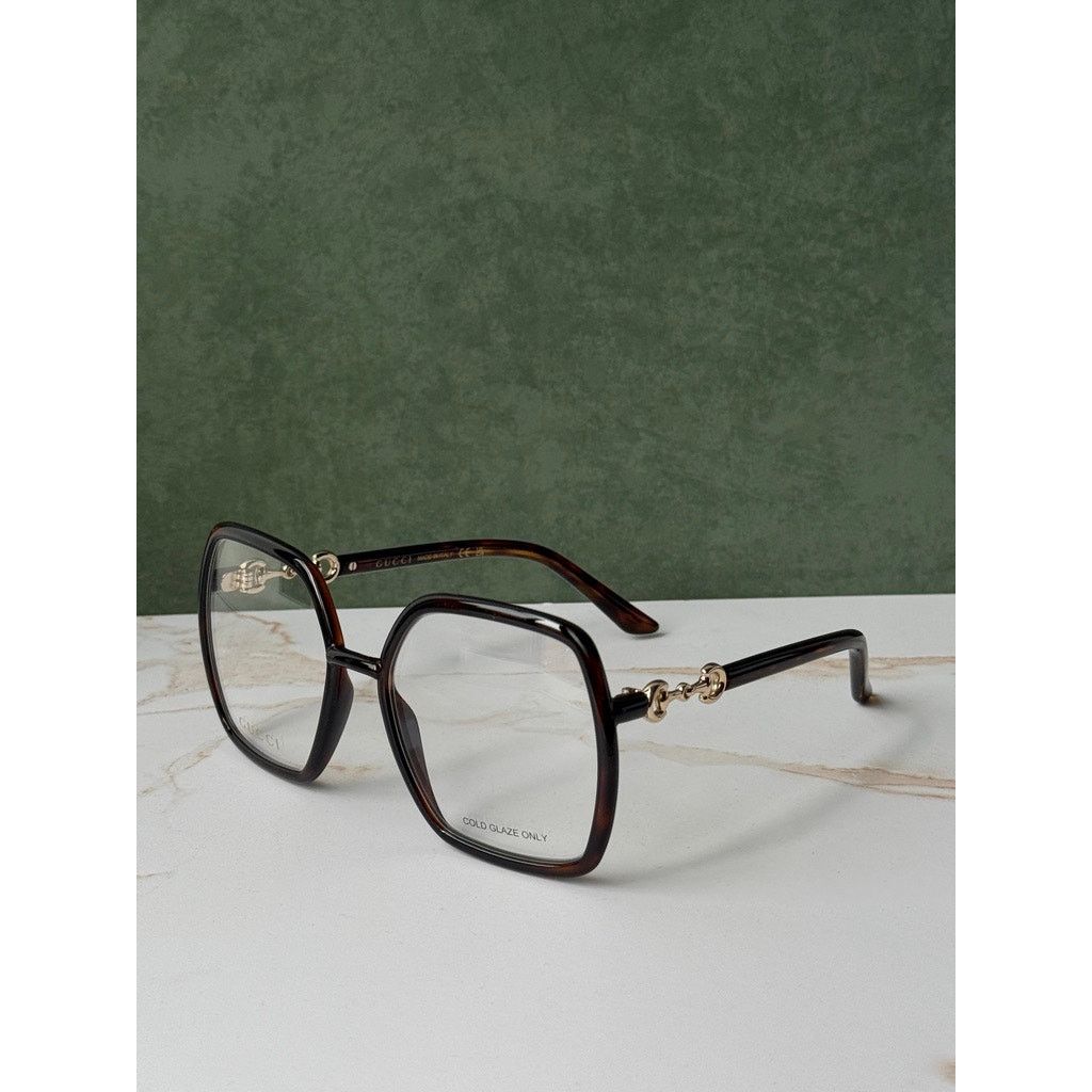 Gucci NEW Gucci GG0890O Brown Square Horsebit Eyeglasses Frames Size ONE SIZE - 7 Thumbnail