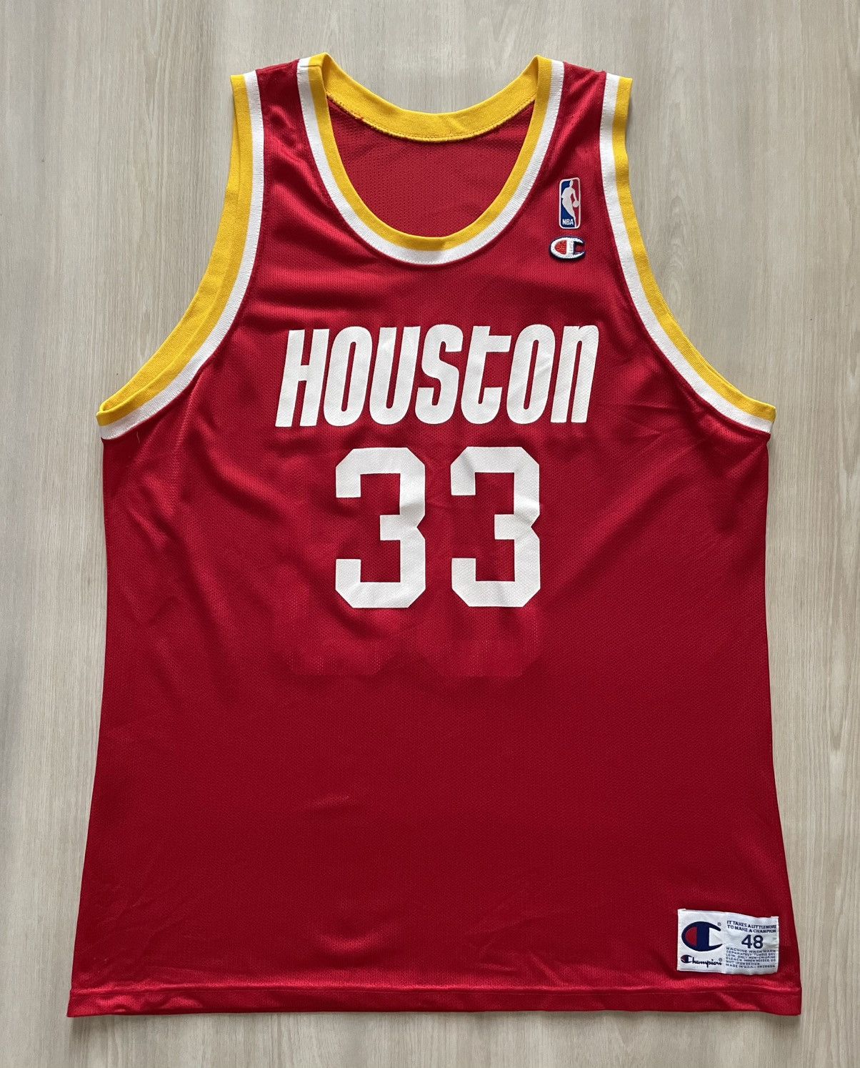 Rare Vintage Champion OTIS THORPE #33 Houston Rockets Sz 48