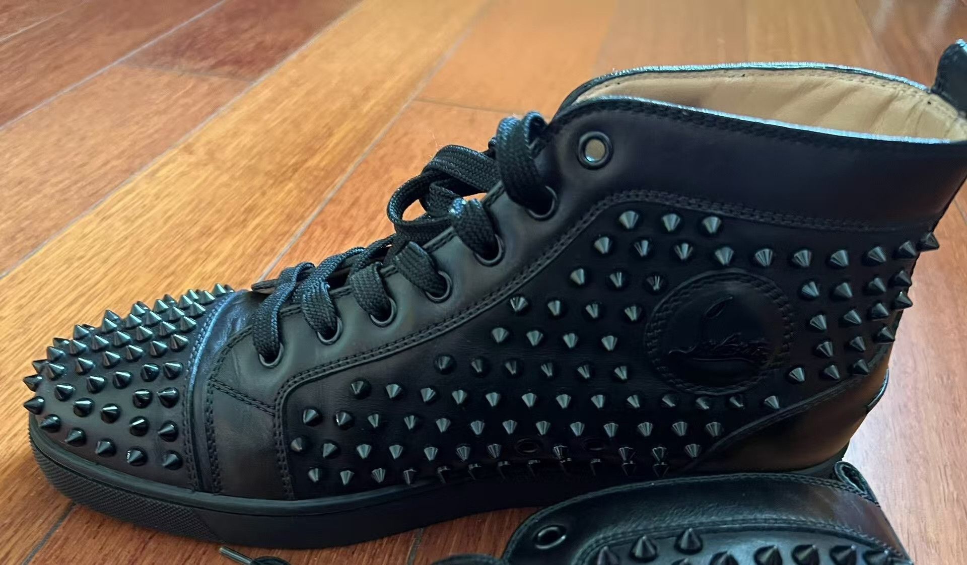 Christian Louboutin Christian Louboutin Black Studded High-Top Sneakers-yf Size US 10.5 / EU 43-44 - 2 Thumbnail