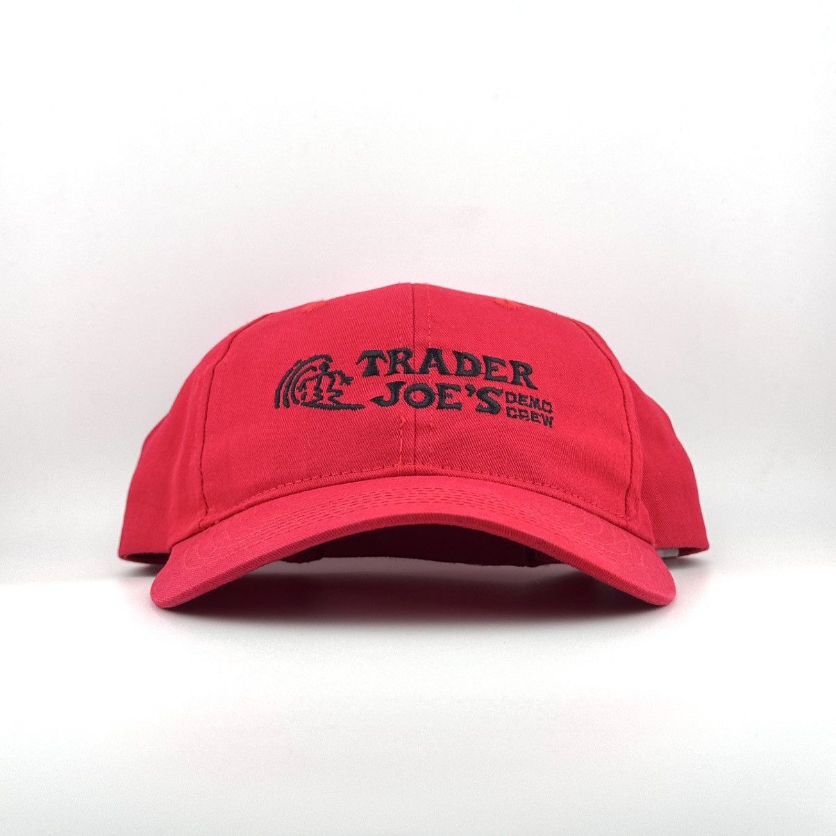 Vintage Vtg Trader Joes Demo Crew Employee Red Velcro Strapback Hat Size ONE SIZE - 1 Thumbnail