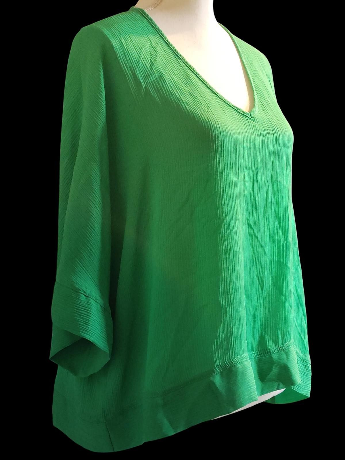 Other Tyche Green V-Neck Loose Fit Blouse for Women Size S / US 4 / IT 40 - 3 Thumbnail