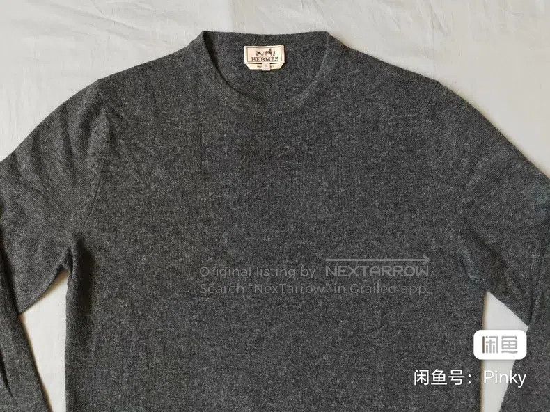 Hermes Hermes Men's cashmere sweater, deep gray color, 30% cashme Size US L / EU 52-54 / 3 - 3 Thumbnail