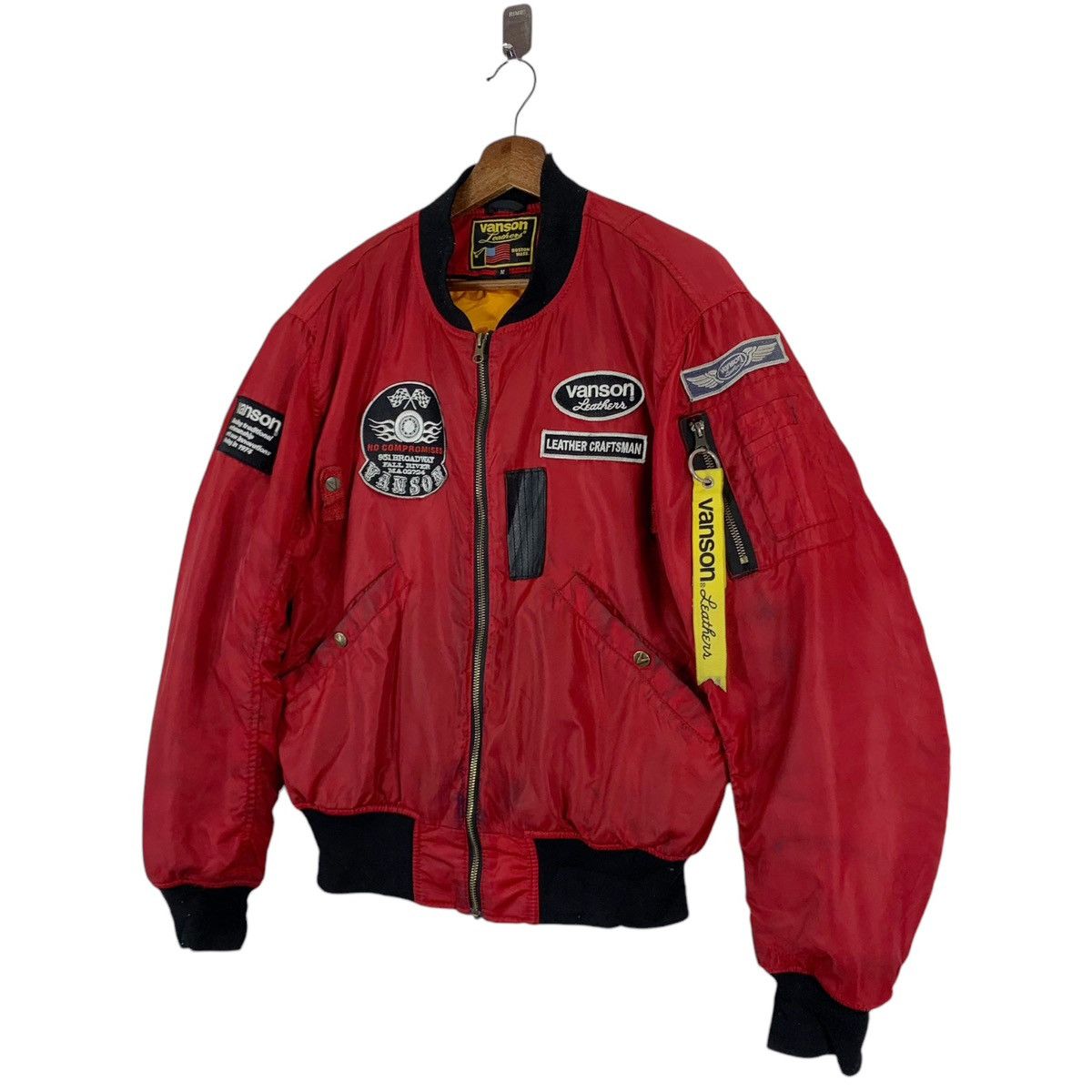 Vanson Leathers VINTAGE VANSON LEATHER BOMBER BIKERS JACKET Size US M / EU 48-50 / 2 - 2 Thumbnail