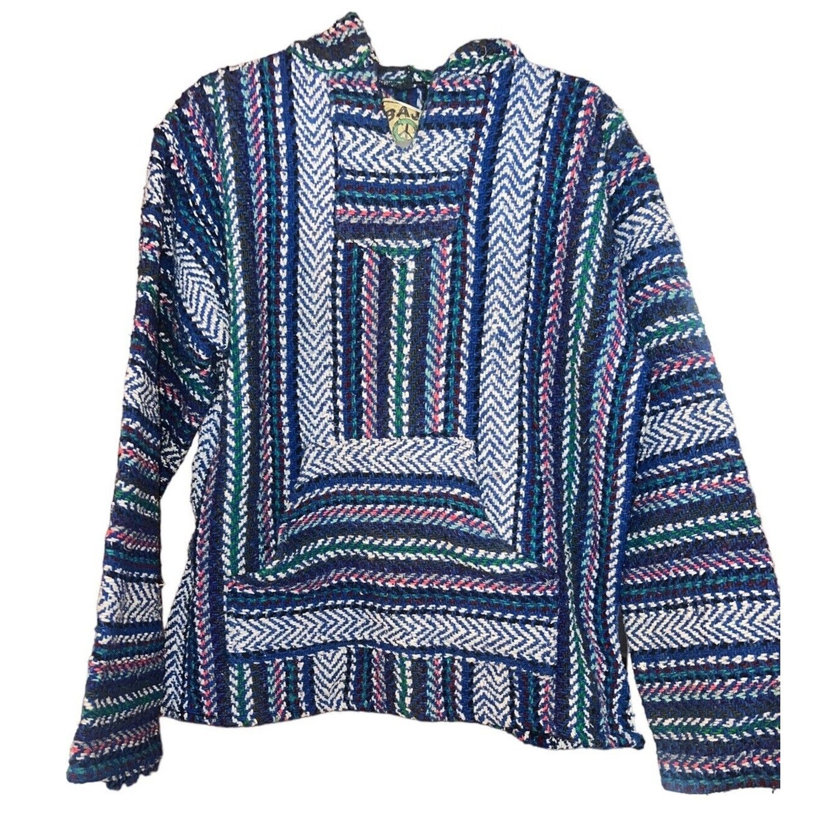Baja Joe Baja Joe Hoodie Poncho Medium Drug Rug Blue/Green/White/Pink Size US M / EU 48-50 / 2 - 1 Thumbnail