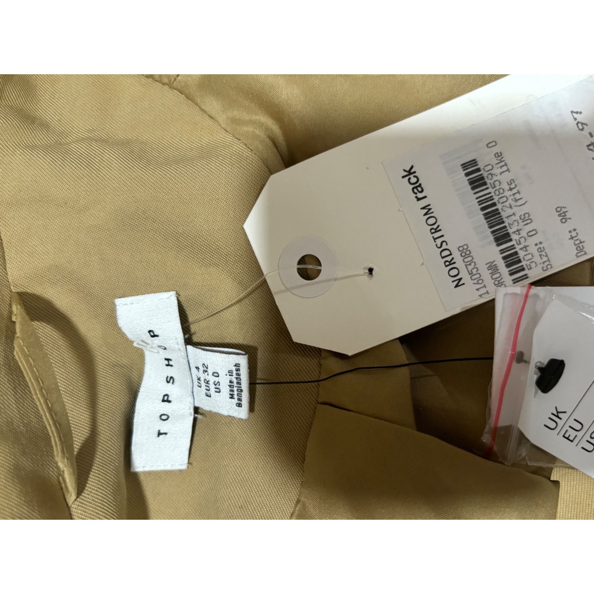 Topshop Topshop Women's Belted Trenchcoat in Taupe-Brown, Sz. 0 Size XXS / US 00 / IT 34 - 12 Thumbnail