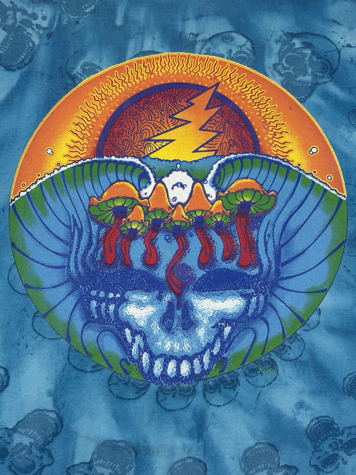 Grateful Dead Vintage 90s Grateful Dead Psychedelic Mushroom Spiral Skull Size US L / EU 52-54 / 3 - 14 Thumbnail