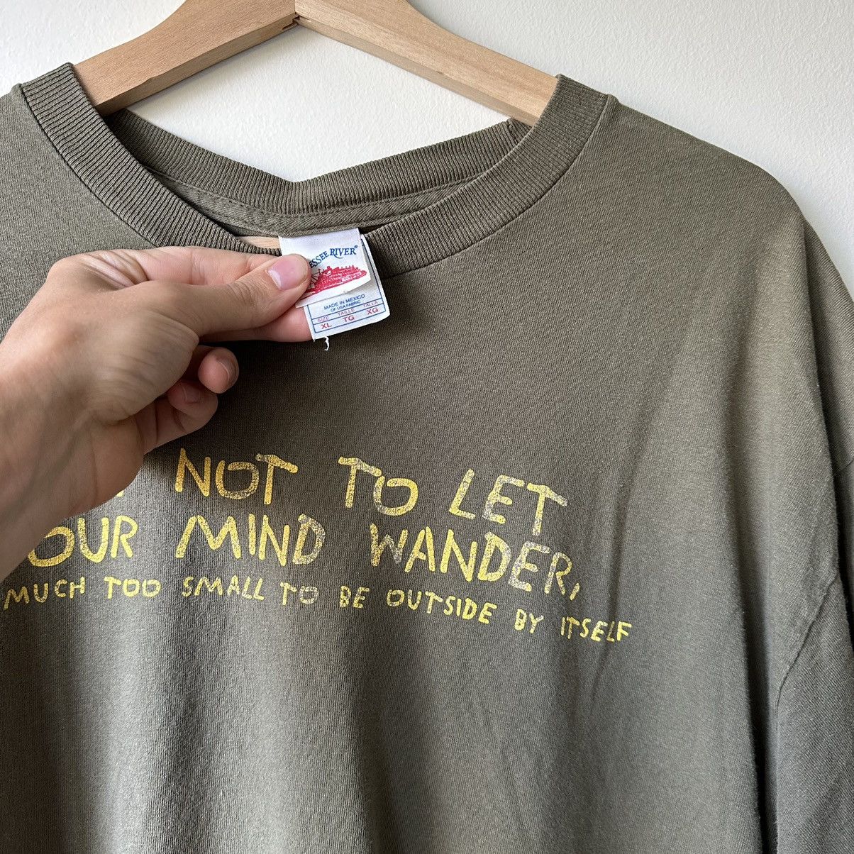 Vintage Vintage Funny 00s Stupid Mind Faded Green Quote Slogan Shirt Size US XL / EU 56 / 4 - 3 Thumbnail