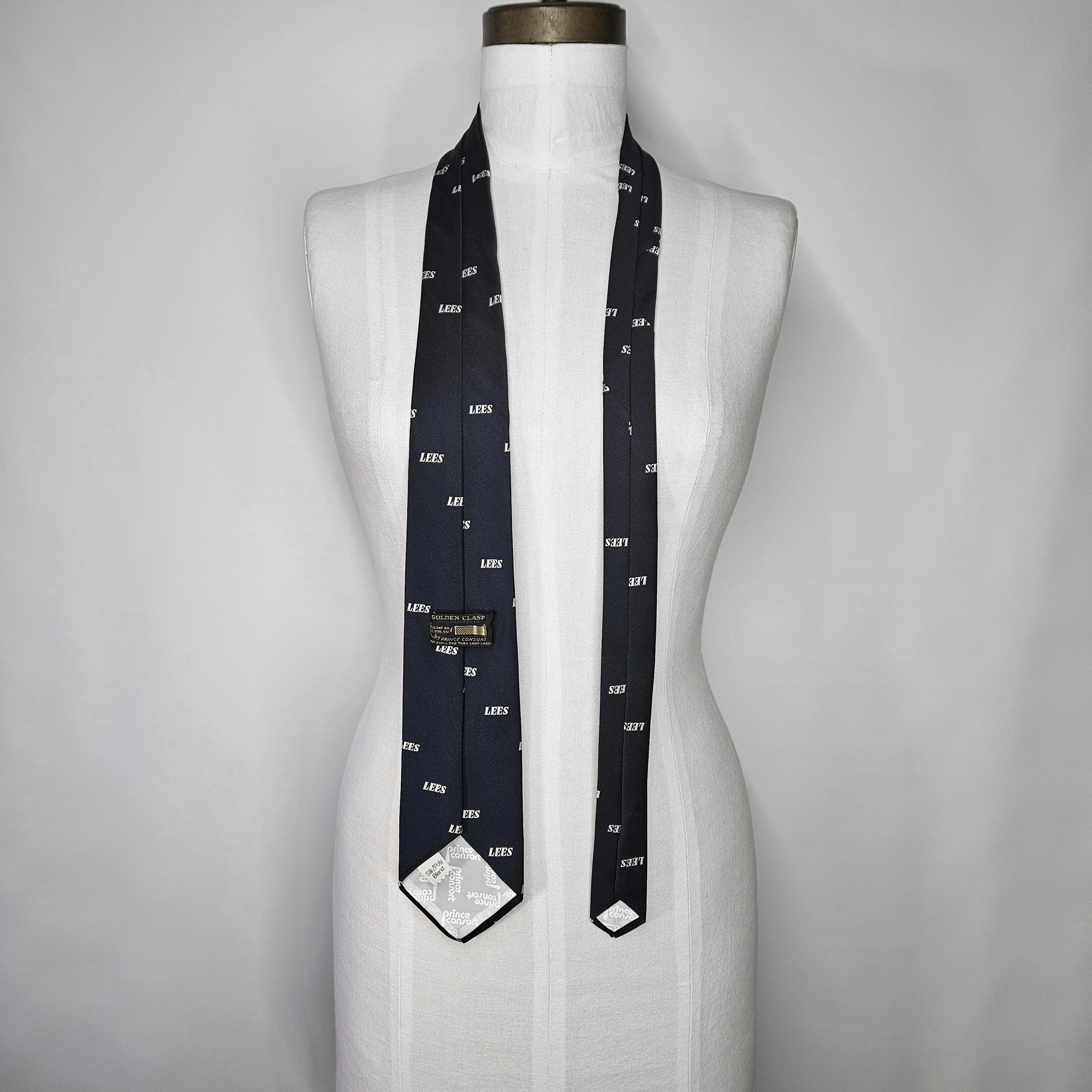 Other Prince Consort 54x3.25" LEES Necktie Tie Vintage Navy Logo Size ONE SIZE - 4 Thumbnail
