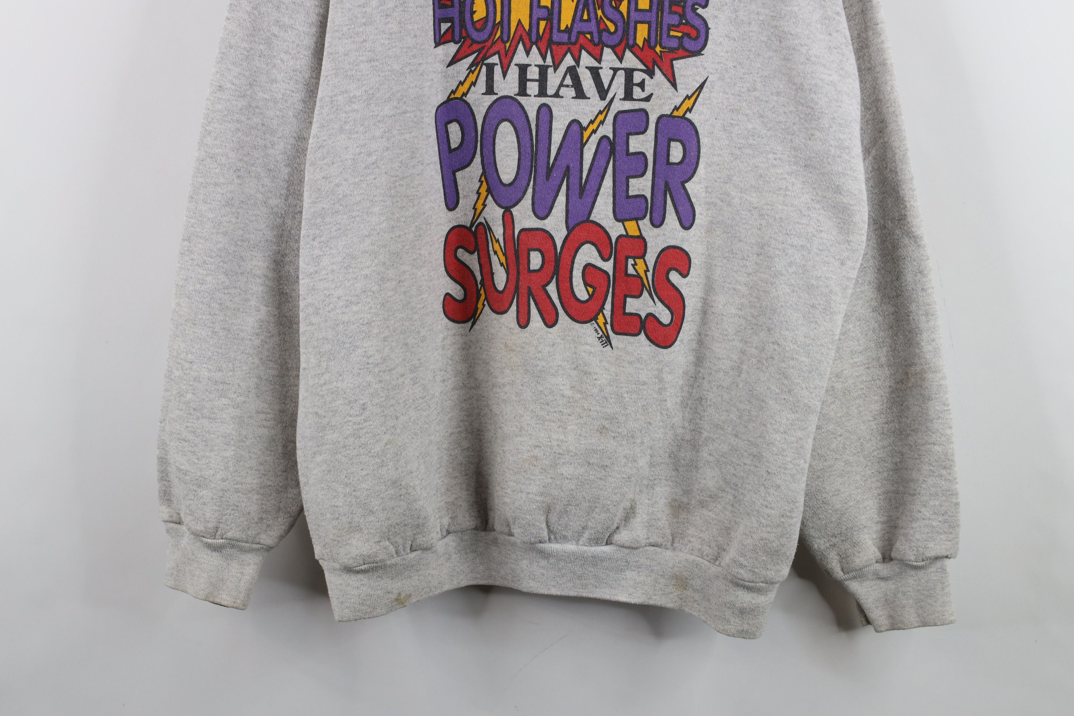 Vintage Vintage 90s Funny Hot Flashes Power Surge Sweatshirt USA Size L / US 10 / IT 46 - 3 Thumbnail