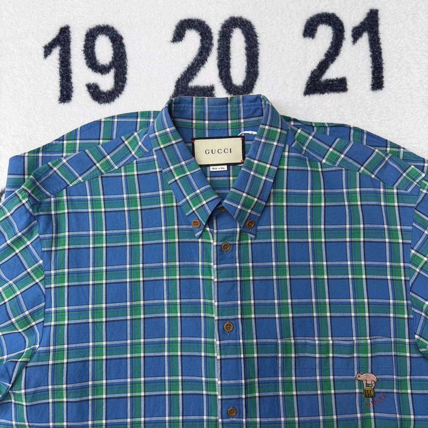 Gucci Gucci Blue & Green Plaid Short Sleeve Shirt Q10 Size US L / EU 52-54 / 3 - 4 Thumbnail