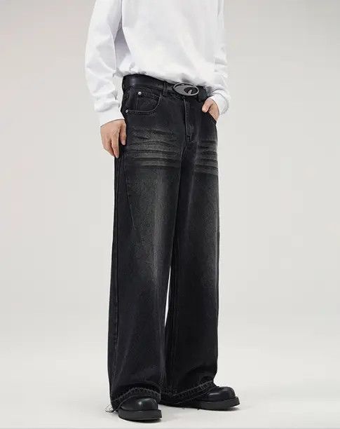 VIBE American washed vintage patchwork distressed men's jeans Size US 32 / EU 48 - 3 Thumbnail